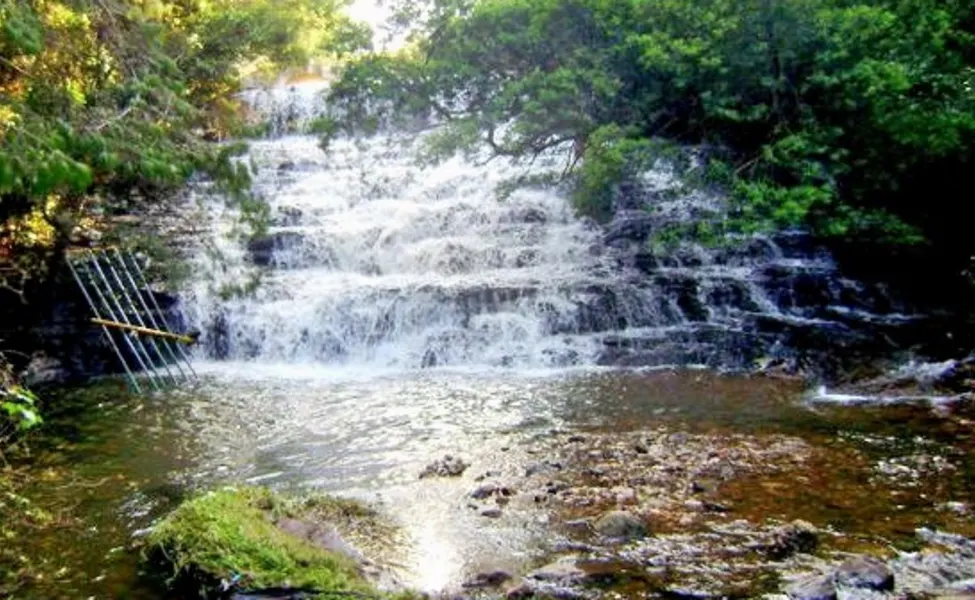 a small waterfall